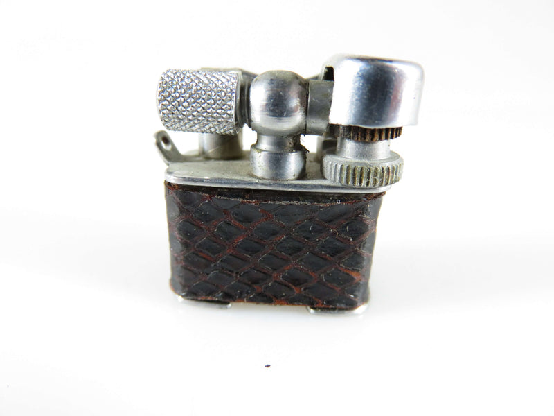 1950's Miniature Flip Top Cigar Keychain Lighter Leather Wrapped Japan