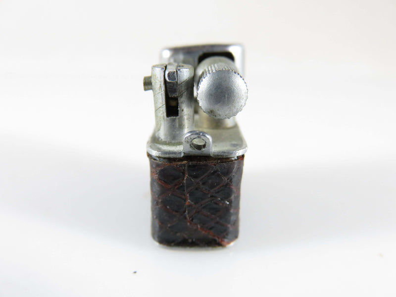 1950's Miniature Flip Top Cigar Keychain Lighter Leather Wrapped Japan