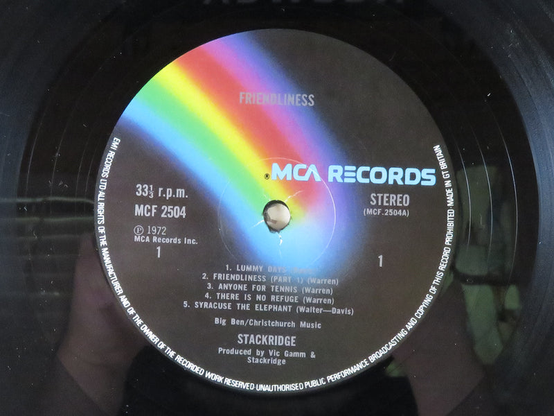 Stackridge Friendliness 1974 MCA Records MCF 2504 UK Import Vinyl Album