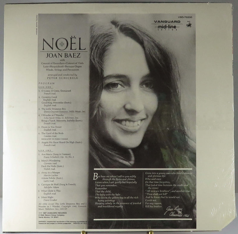 Joan Baez Noel 1987 Vanguard Records VSD-79230 New Old Stock Vinyl Album