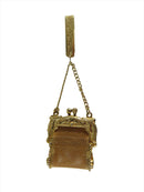Antique Gold Gilded Chatelaine Miniature Belt Purse Edwardian Era product image for Just Stuff I Sell, clear front view, neutral background, original listing photo, optimized descriptive alt text, centered composition