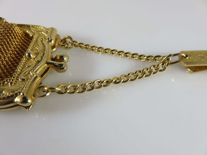 Antique Gold Gilded Chatelaine Miniature Belt Purse Edwardian Era