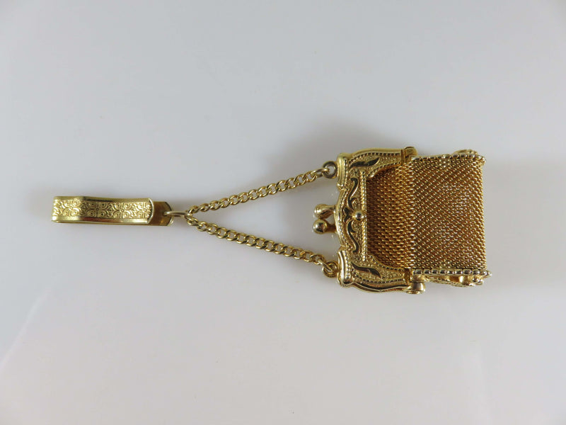 Antique Gold Gilded Chatelaine Miniature Belt Purse Edwardian Era