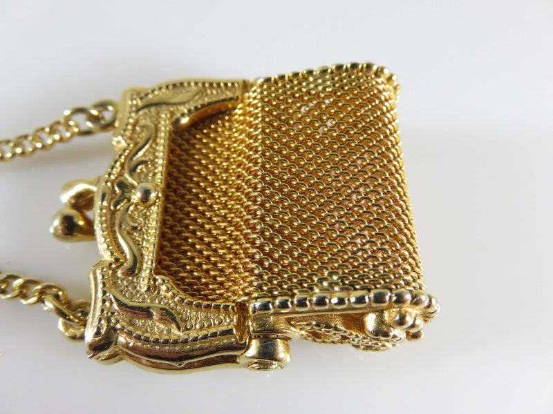 Antique Gold Gilded Chatelaine Miniature Belt Purse Edwardian Era