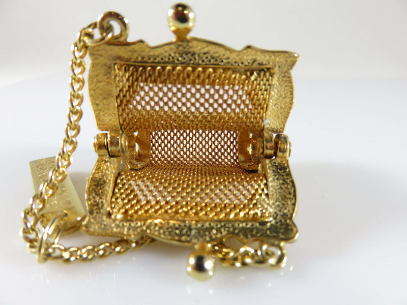 Antique Gold Gilded Chatelaine Miniature Belt Purse Edwardian Era