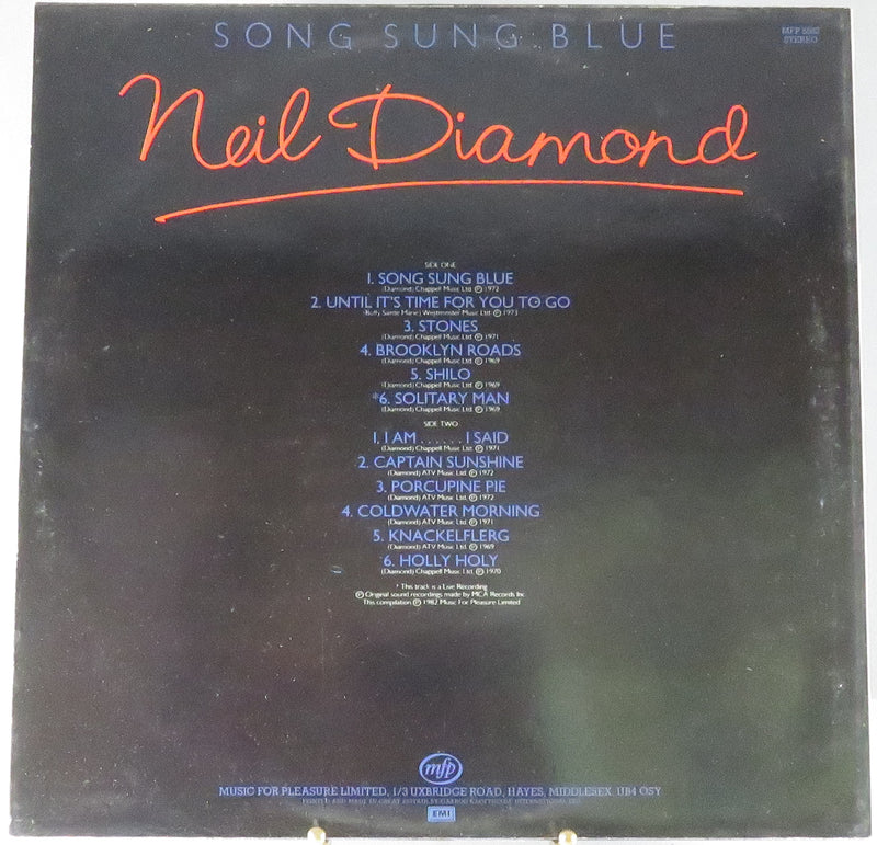 Neil Diamond Song Song Blue 1982 MCA Records UK Music For Pleasure MFP 5582 Vinyl Album