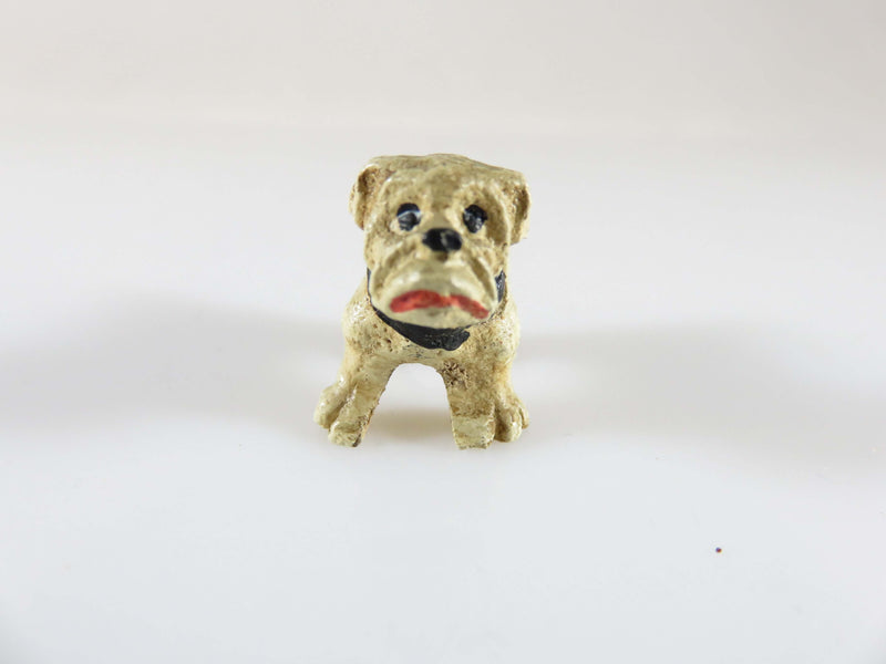 Antique Hand Carved Wood Bulldog American Folk Art Hand Painted Miniature Dog