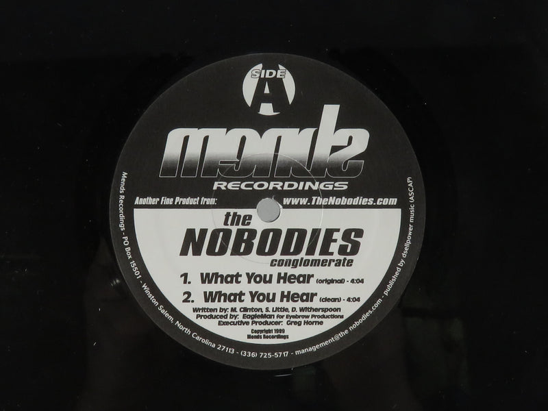 The Nobodies ‎– It's Hip Hop / What You Hear 1999 Mends Recording 12" Disc Vinyl Album