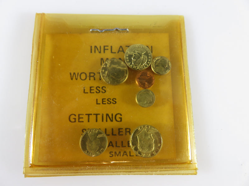 Vintage Inflation Money; Miniature U.S. Coin Grouping In Original Holder