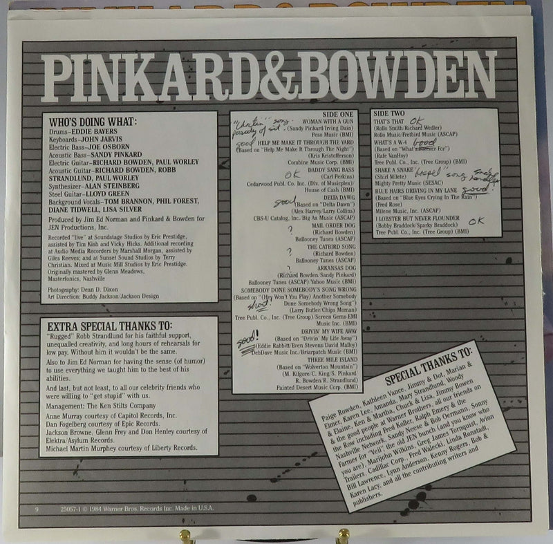 Comedy: Pinkard & Bowden Writers in Disguise 1984 Warner Bros Promo 25057-1 Vinyl Album