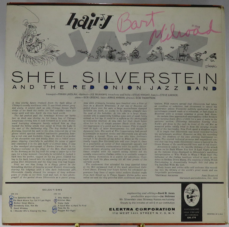 Shel Silverstein and the Red Onions Hairy Jazz 1959 Mono Elektra EKL-176 Vinyl Album