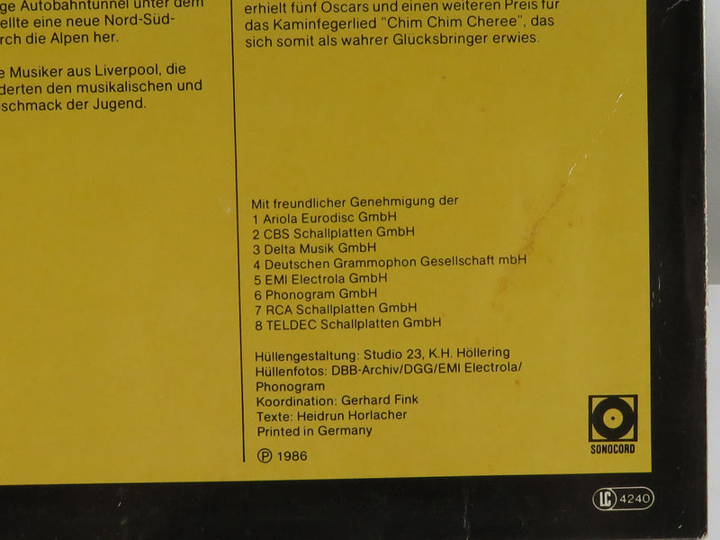 Pop History 1964 Sonocord Records 1986 German Pressing 36105-5 Vinyl Album