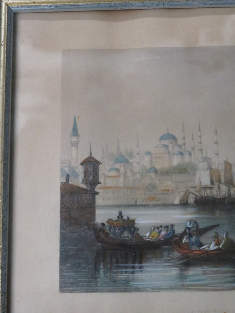 Constantinople, Rouargue Freres del. et sc Engraving F Chardon Colored 8 1/4" x
