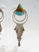 Navajo Dangle Earrings Sterling Silver Pilot Mountain Turquoise Andy Marion - Just Stuff I Sell