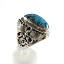 Nice Men's Sterling Silver Turquoise Artisan Biker Boho Hippie's  Ring Size 11.75