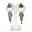 Navajo Dangle Earrings Sterling Silver Pilot Mountain Turquoise Andy Marion - Just Stuff I Sell