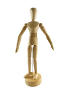 Articulated Artist Manikin Mannequin Model Wood 8 1/2" TH Spring Jointed — front view