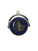 Cedar Point Sandusky Ohio Flip Charm Blue Enamel Sterling Silver No Polish — Sterling Silver, Silver — front view