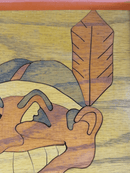 Cleveland Indians Chief Wahoo Artist Signed Painted Formed Wood Marquetry Style product image for Just Stuff I Sell, clear front view, neutral background, original listing photo, optimized descriptive alt text, centered composition variant 5
