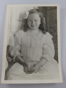 Cute Little Girl Black & White Circa 1940 Vintage Photograph 7" x 5" product image for Just Stuff I Sell, clear front view, neutral background, original listing photo, optimized descriptive alt text, centered composition