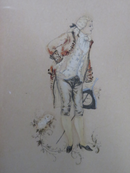 Antique Hand Painted Engraving of a Colonial Gentleman in Antique Old Gilt Frame product image for Just Stuff I Sell, clear front view, neutral background, original listing photo, optimized descriptive alt text, centered composition