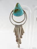 Navajo Dangle Earrings Sterling Silver Pilot Mountain Turquoise Andy Marion - Just Stuff I Sell
