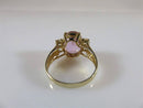 10K Solid Yellow Gold Oval Pink Tourmaline & Spinel Accented Ring Size 6.75 - Just Stuff I Sell