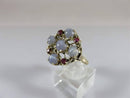 10K Yellow Gold Gray Milky White Natural Star Sapphire & Pink Topaz Ring Size 7 - Just Stuff I Sell