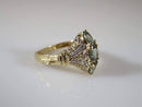 14K Yellow White Gold Weinman Brothers Aqua Spinel & Diamond Ring Size 6.75 - Just Stuff I Sell