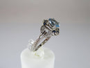 14K White Gold Weinman Brothers Blue Tourmaline Sapphire Diamond Ring Size 7.75 - Just Stuff I Sell