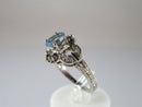 14K White Gold Weinman Brothers Blue Tourmaline Sapphire Diamond Ring Size 7.75 - Just Stuff I Sell