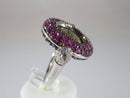 14K White Gold Egyptian Inspired Smoky Quartz Sapphire & Diamond Flip Ring 7.75 - Just Stuff I Sell