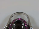 14K White Gold Egyptian Inspired Smoky Quartz Sapphire & Diamond Flip Ring 7.75 - Just Stuff I Sell
