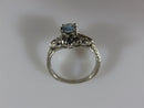 14K White Gold Weinman Brothers Blue Tourmaline Sapphire Diamond Ring Size 7.75 - Just Stuff I Sell