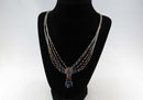 Fabulous "Liquid Silver" Zuni Signed TK Inlaid Sterling Silver Necklace - Just Stuff I Sell