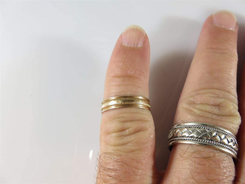 Vintage/Antique Unisex 14K Rose Gold Textured 4.5mm Wedding Band Ring Size 7.25 - Just Stuff I Sell