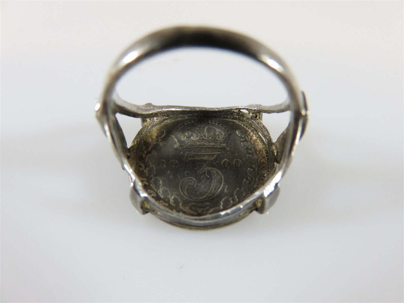 900 Silver 1900 Queen Victoria Great Britain Ladies Coin Ring Size 4 - Just Stuff I Sell
