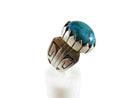 Sterling Silver Cabochon Turquoise Ring Native American Signed RJ Size 10.5 - Just Stuff I Sell