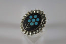 Turquoise/Onyx Inlay Sterling Ring Vintage Jim Paywa Zuni Womens Size 5.5 - Just Stuff I Sell