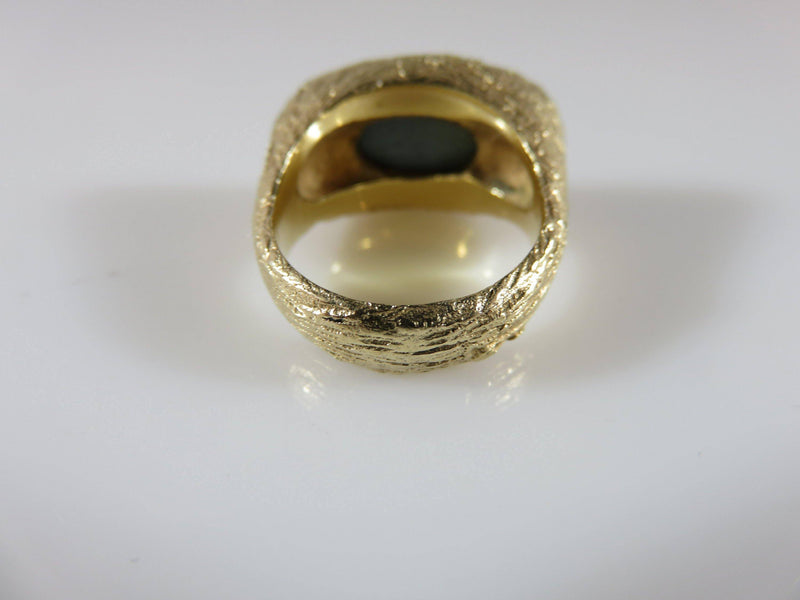Australian Opal Ring Fabulous & Heavy 14K Yellow Gold 18mm x 9mm Oval Size 5.25 - Just Stuff I Sell