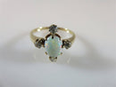 Early/Late Victorian Opal & Diamond Alternative Wedding Ring Size 5 Old Mine Cut Diamonds - Just Stuff I Sell