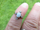 Early/Late Victorian Opal & Diamond Alternative Wedding Ring Size 5 Old Mine Cut Diamonds - Just Stuff I Sell