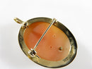 Nice Vintage 14K Yellow Gold Diamond Accented Carved Shell Cameo Pendant Brooch - Just Stuff I Sell