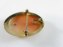 Nice Vintage 14K Yellow Gold Diamond Accented Carved Shell Cameo Pendant Brooch - Just Stuff I Sell