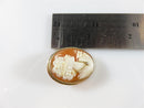 Nice Vintage 14K Yellow Gold Diamond Accented Carved Shell Cameo Pendant Brooch - Just Stuff I Sell