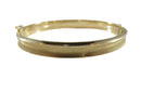 14K Yellow Gold 7.42mm x 2.5mm Bangle Bracelet 14Kt Italy Luxe G Hallmarks 7" — Clearance Items • 14K, Gold — front view