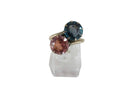 4 Carat TCW Pink & Blue Tourmaline 9K Gold Duo Bypass Anniversary Wedding Ring SZ 5 - Just Stuff I Sell