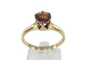 14K Gold Salmon Pink Tourmaline Solitaire Alternative Engagement Ring Size 5 - Just Stuff I Sell