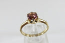 14K Gold Salmon Pink Tourmaline Solitaire Alternative Engagement Ring Size 5 - Just Stuff I Sell