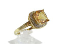 14K Yellow Gold Mexico Princess Cut Citrine Diamond Halo Ring Women's Size 9.75 - Just Stuff I Sell